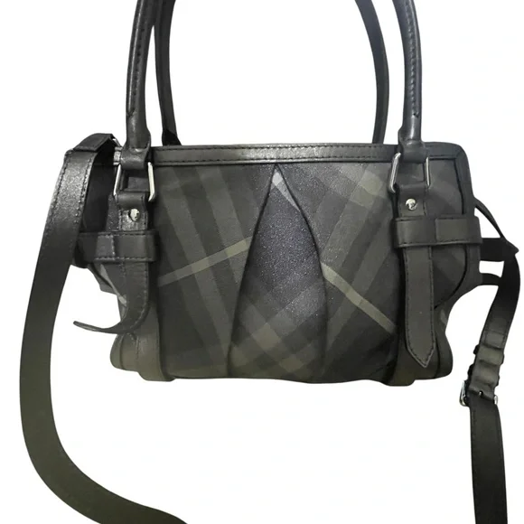 Burberry Simmer Check Satchel in Pewter - Picture 1 of 6